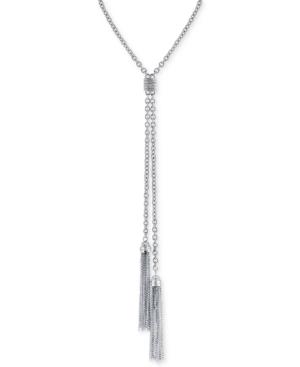 2028 Silver-tone Tassel Lariat Necklace