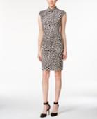 Calvin Klein Stand-collar Printed Sheath Dress