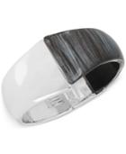 Robert Lee Morris Soho Silver-tone Colorblock Hinged Bangle Bracelet