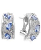 Tanzanite (1-1/3 Ct. T.w.) And Diamond (1-1/10 Ct. T.w.) Earrings In Sterling Silver