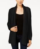 Charter Club Petite Shawl-collar Textured Open-front Cardigan, Only At Macy's
