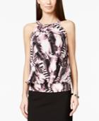 Alfani Braid-trim Printed Halter Top, Only At Macy's