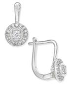 Diamond Circle Leverback Earrings (1/5 Ct. T.w.) In 14k White Gold