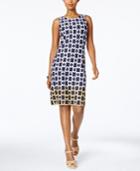 Charter Club Petite Chain-print Sheath Dress, Only At Macy's