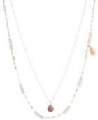 Lonna & Lilly Gold-tone Double Layer Beaded Pendant Necklace