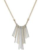 Inc International Concepts Gold-tone Metallic Stick Crystal Pave Frontal Necklace