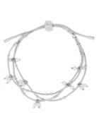 Bcbgeneration Pearl Silver Delicate Multi Row Adjustable Pulley Bracelet