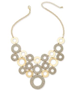 Thalia Sodi Gold-tone Crystal Pave Circle Statement Necklace, Only At Macy's