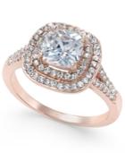 Charter Club Rose Gold-tone Stone And Crystal Double Halo Statement Ring, Only At Macy's