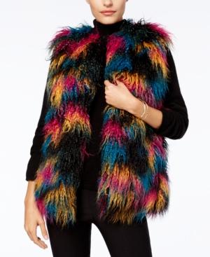 Inc International Concepts Multicolor Faux Fur Vest, Created For Macy's