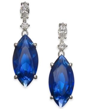 Danori Silver-tone Marquise Stone & Crystal Drop Earrings, Created For Macy's