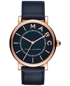 Marc By Marc Jacobs Women's Roxy Navy Leather Strap Watch 36mm Mj1534
