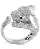 Effy Diamond (1-7/8 Ct. T.w.) And Ruby Accent Rabbit Ring In 14k White Gold