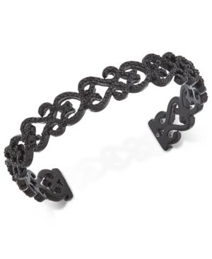 Inc International Concepts Black-tone Jet Pave Cuff Bracelet, Created For Macy's