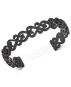 Inc International Concepts Black-tone Jet Pave Cuff Bracelet, Created For Macy's