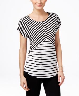 Inc International Concepts Striped Zipper T-shirt, Only At Macy's