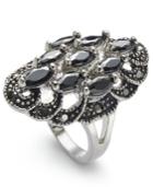 Charter Club Silver-tone Crystal Oval Statement Ring, Created For Macy's