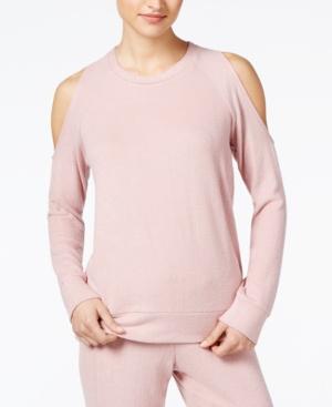 Hippie Rose Juniors' Cold-shoulder Cozy Sweatshirt