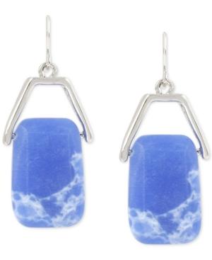 Kenneth Cole New York Silver-tone Blue Stone Drop Earrings
