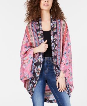 Stella + Ginger Cotton Printed Kimono Cape