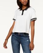 Almost Famous Juniors' Striped Contrast Polo