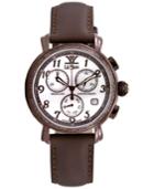 Le Vian Time Diamond Unisex Brown Leather Strap Watch (1/3 Ct. T.w.) 38mm Zag221