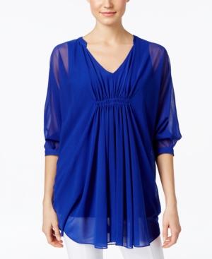 Alfani Chiffon Ruched Front Top, Only At Macy's
