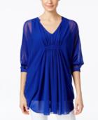 Alfani Chiffon Ruched Front Top, Only At Macy's