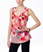 Inc International Concepts Sleeveless Printed Peplum Blouse, Only At Macy's