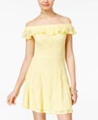 Teeze Me Juniors' Off-the-shoulder A-line Dress