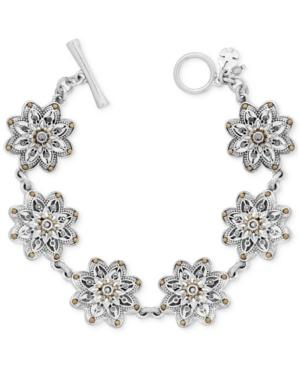 Lucky Brand Two-tone Flower Link Bracelet