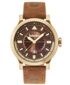 Timberland Men's Driscoll Dark Brown Leather Strap Watch 46mm