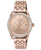 Citizen Drive From Citizen Eco-drive Women's Pink Gold-tone Stainless Steel Bracelet Watch 37mm