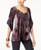 Style & Co Velvet Peasant Top, Created For Macy's