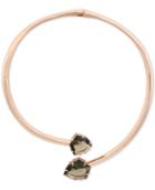 Vince Camuto Rose Gold-tone Glass Stone Hinged Collar Necklace