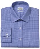 Eagle Men's Classic-fit Non-iron Blue Check Dress Shirt