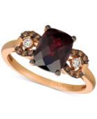 Le Vian Pomegranate Garnet (2-3/4 Ct. T.w.) & Chocolate And Vanilla Diamond (1/5 Ct. T.w.) Ring In 14k Rose Gold (also Available In Blueberry Zircon & Peach Morganite)