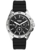 Fossil Men's Chronograph Sport 54 Black Silicone Strap Watch 44mm Ch3033