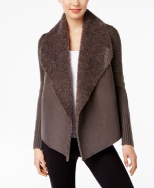 Grace Elements Faux-shearling Cardigan