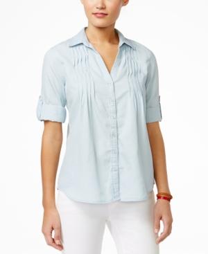Vintage America Denim Pintucked Shirt