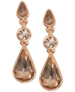 Givenchy Rose-gold Triple Rear Drop Earrings