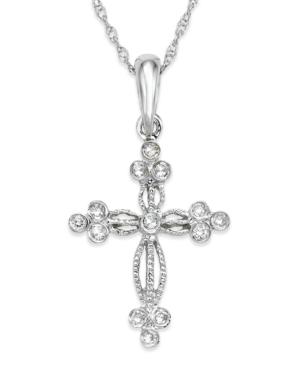Diamond Accent Pendant Necklace In 14k White Gold