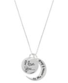 "inspirational Sterling Silver Necklace, ""love You To The Moon"" Charm Pendant"