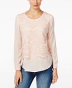 Ny Collection Petite Lace Popover Blouse