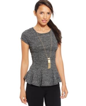 Bcx Juniors' Space-dyed Peplum Top