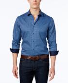 Alfani Men's Geo-dot Pattern Long-sleeve Shirt, Slim Fit