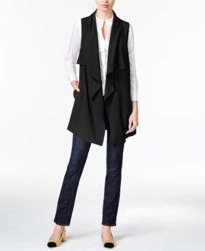 Kensie Draped Ponte Vest