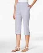 Alfred Dunner Petite Pinstriped Pull-on Capri Pants