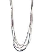 Kenneth Cole New York Silver-tone Long Beaded Layer Necklace