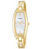 Pulsar Women's Crystal Accent Gold-tone Stainless Steel Bangle Bracelet Watch 20mm Pm2056